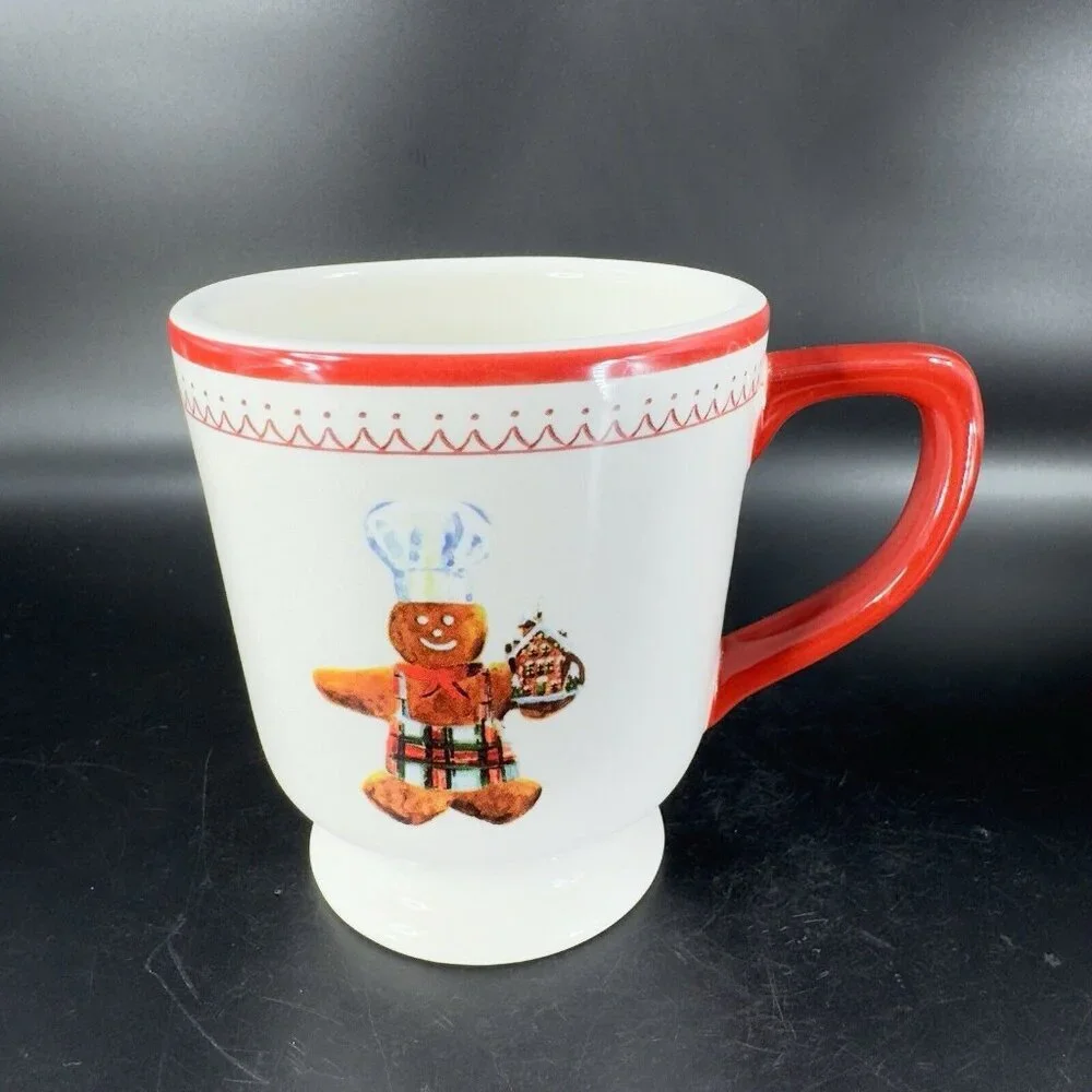 Williams Sonoma Gingerbread‎ Chef Ceramic Mug Cup Ceramic Christmas Icons Mug